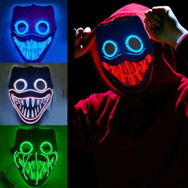 Máscaras de fiesta Máscara de purga LED de neón de Halloween Máscaras de mascarada Máscaras de fiesta Luz luminosa en la oscuridad Máscaras divertidas Cosplay Suministros de disfraces x0907