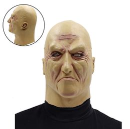 Mascaras de fiesta Halloween Old Adult Ladex Masks Realistic Supersoft Man Elder Full Full Mask Full Wrinkle Face Horrible Carnival Cosplay Props 230816