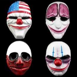 Feestmaskers Halloweenfeestmasker Hars Joker Cosplay Maskerade Carnaval Film Rekwisieten Payday 2 Enge Clown Volledig gezicht Feestelijke feestartikelen Q231009