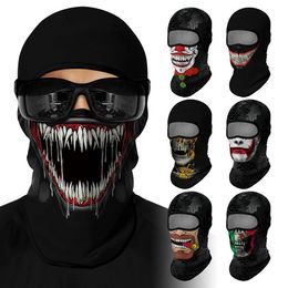 Feestmaskers Halloween Party Skull Full Face Mask Summer Sport Balaclava Magic Sjang Outdoor Ski Cycling Mask Neck Hood Deflaar Bandana Hoofd Protector U0329