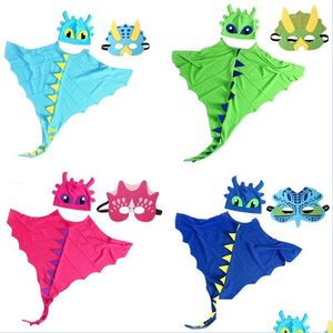 Masques de fête Halloween Party Toddler Dinosaur Costume Cape Chapeau Masques Dress Up Vêtements Drop Delivery Home Garden Festive Supplies Dha9V