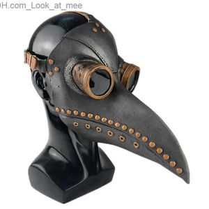 Masques de fête Halloween Peste Docteur Masque D'oiseau Long Nez Bec Cosplay Steampunk Effrayant Masque En Latex Halloween Costume Props Party Favors Q231009