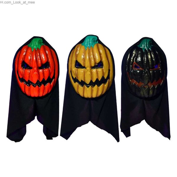 Máscaras de fiesta Máscara de cabeza de calabaza de Halloween Disfraz de miedo Accesorios de fiesta Cubierta de cara completa para espectáculo Festival de cosplay Casa embrujada Mascarada Q231007