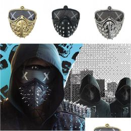 Máscaras de fiesta Halloween Punk Devil Mask Cosplay Rivet Death Grim Reaper Masquerade Drop Delivery Home Garden Suministros festivos Dhu9O