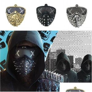 Máscaras de fiesta Halloween Punk Devil Mask Cosplay Rivet Death Grim Reaper Masquerade Drop Delivery Home Garden Suministros festivos Dh8Qj