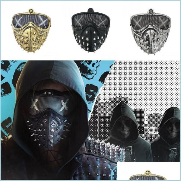 Masques De Fête Halloween Punk Diable Masque Cosplay Rivet Mort Grim Reaper Mascarade Drop Delivery Maison Jardin Fournitures De Fête Dhmpj