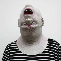Máscaras de fiesta Halloween Reverse Old Man's Head Mask Horror Zombie Latex Bloody Scary Mask Juego de roles Musk Party Decoration Juego de roles Props HKD230801