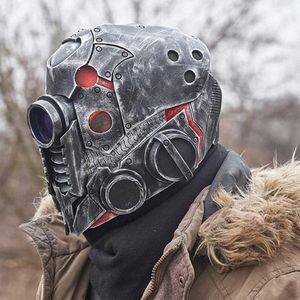 Masques de fête Halloween Robot Cyberpunkes Steampunk Cosplay Prop Masque Casque Latex Pleine Tête Costume Horreur Mascarade 220920