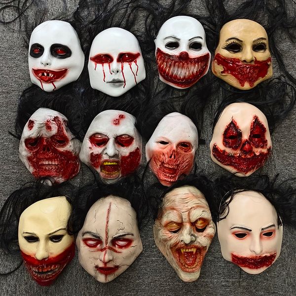 Masques de fête Halloween Effrayant Sanglant Zombie Masques Horreur Masque Cosplay Accessoires Horreur Masque En Latex Designs 230724