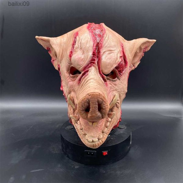 Masques de fête Halloween Masques Effrayants Déguisement Fête Horreur Tête de Cochon Masque Animal Cosplay Costume Accessoires Masque En Latex T230905