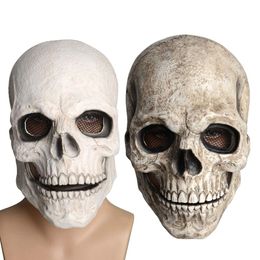 Party Masks Halloween Skeleton Skl Horrible Mask Fl Head Mouth Mothable Cranium Headgear Unisexe Terror Terror Ghost Castume Pro Dhyrt