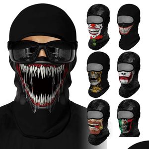 Feestmaskers Halloween Skl Fl Gezichtsmasker Zomer Sport Clava Magische Sjaal Outdoor Ski Fietsen Nekkap Uitlaat Bandana Hoofdbeschermer D Dhipm