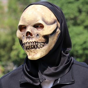 Masques de fête Halloween Skull Masque avec un barre de tissu Salle Échappement Latex Skull Masques Horreur Headgear High Quality Gift 230812