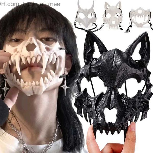 Masques de fête Halloween Crâne Masque De Fête Anime Dragon Dieu Squelette Demi-Masques Os Crâne Animaux Masque Cosplay Danse Costume De Bal Accessoires Q231009