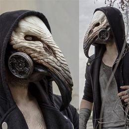 Feestmaskers Halloween Steampunk Plague Doctor Long Nose Bird Latex Cosplay Carnival Masquerade Costume Props 220920