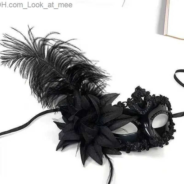 Masques de fête Halloween Femmes Fleur Plume Noir Sexy Masque Mascarade De Bal De Danse Performance Cosplay Festival Accessoires Masque Pour Les Yeux Jouet Q231007