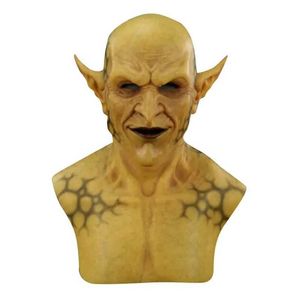 Party Masks Halloween Yellow Imp Mask Hood Role Play Horror Prop Adult and Children Makeup Robe Real Zombie Headwear Q240508