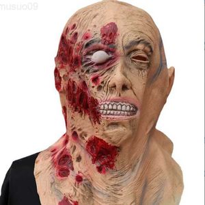 Máscaras de fiesta Máscara de zombi de Halloween Adulto Scary Horror Máscara de látex Rotface Disfraz de Pascua Máscara de fiesta Disfraces de Halloween Fiesta L230803
