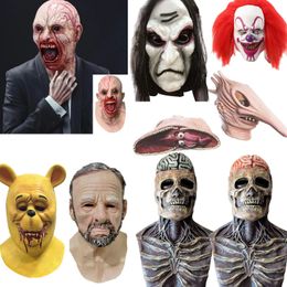 Masques de fête Halloween Zombie Masque Props Rancune Fantôme Couverture Réaliste Mascarade Latex Effrayant Horreur Plein Visage 231207