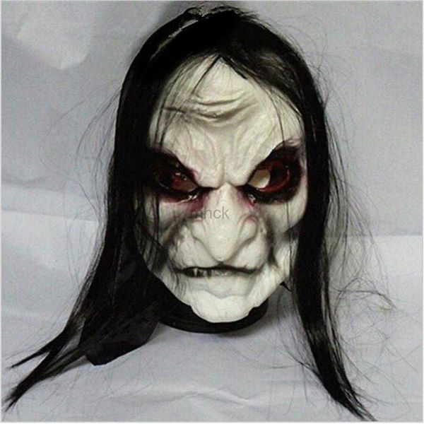 Máscaras de fiesta Accesorios de máscara de zombi de Halloween Máscara de zombi de alambre de guía de rencor Máscara de zombi de mascarada realista Máscara de terror de fantasma de pelo largo HKD230801