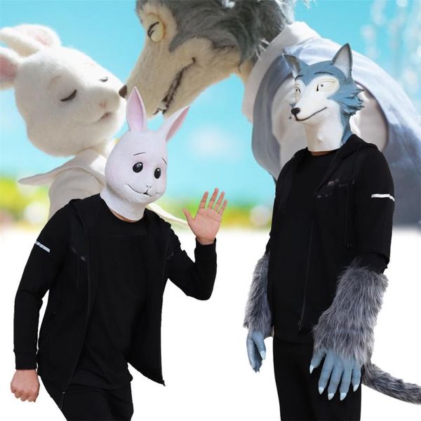 Masques de fête Haru Cosplay Masque Anime BEASTARS Legoshi Bel Animal Latex Halloween Mascarade Costume Accessoires Mascarilla