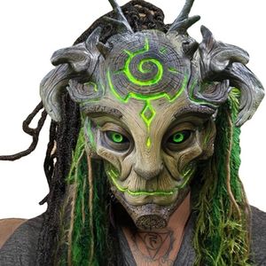 Fiest Masks Headgear Full Full Full Monster Forest Forest Elf Horrible Mask Bar Cosplay Cosplay Props Anime Amantes Halloween Navidad 230812