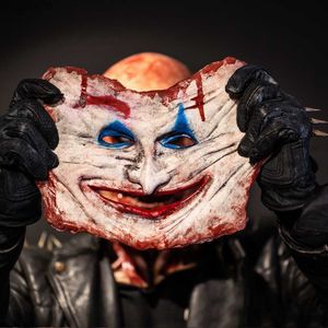 Máscaras de fiesta Horror Bloody Killer Joker Máscaras Cosplay Anime Skull Payaso Evil Demon Halloween Party Mask T230905