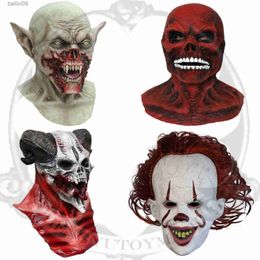 Masques de fête Horreur Démon Vampire Diable Rouge Masque Clown Latex Masque Halloween Costume T230905