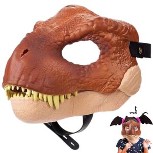 Masques de fête Horreur Dinosaure Couvre-chef Dragon Drôle Halloween Cosplay Bouche Ouverte Latex Peur Cadeaux 230216