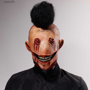 Party Maskers Horror Themafeest Demon Killer Masker Cosplay Bloody Scary Tricky Latex Helm Halloween Kostuum Rekwisieten T230905