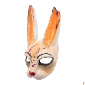 Party Maskers Horror Game Dead By Daylight Butcher Len Half Gezicht Hoofddeksel Latex Masker Halloween Cosplay Props 220901 Drop Delivery Dhy4E