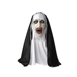 Feest Maskers Horror Ghostface Nun Cosplay Masker Enge Schreeuw Make-up Halloween Kostuum Partij Latex Hoofddeksels Thriller Grimas Spookhuis Masker HKD230801