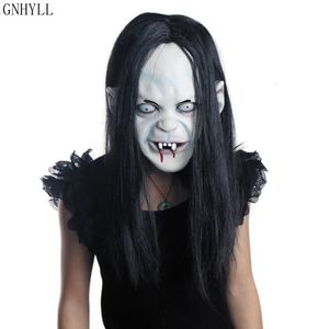 Masques de fête Horreur Halloween Sorcière Masque Mascarade En Caoutchouc Latex Fantôme Sadako Rancune Couverture Noir Zombie 230904