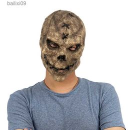 Masques de fête Horreur Tueur Crâne Cosplay Masque Latex Effrayant Casque Halloween Costume De Fête Adulte Taille Unique T230905