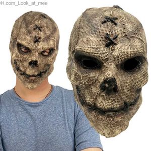 Masques de fête Horreur Tueur Crâne Masque Cosplay Effrayant Squelette Masques En Latex Casque Halloween Costume De Fête Accessoires Q231007