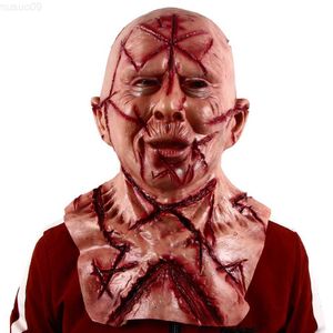 Party Maskers Horror Masker Volledige Gezicht Met Mes Marks Halloween Bloody Party Kostuum Props Fancy Dress Accessoires L230803