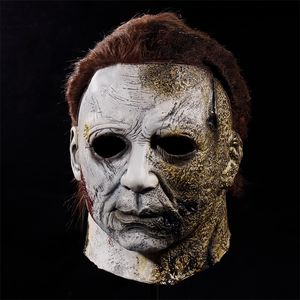 Masques de fête Horreur Michael Myers Halloween End Killer Masque Cosplay Effrayant Démon Latex Casque Carnaval Mascarade Party Costume Props 220915