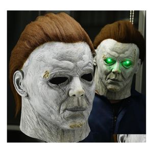 Feestmaskers horror Michael Myers leidde Halloween Kills Mask Cosplay Scary Killer Fl Face latex helm -kostuumprops 201026 Drop Dhiho