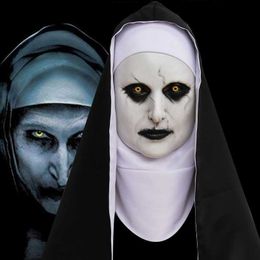 Party Maskers Horror Nun Cosplay Masker Latex Zacht Halloween Nun Make-up Fancy Party Dress Grimas Party Kostuum Maskers Rekwisieten Volwassen Eén maat T230905