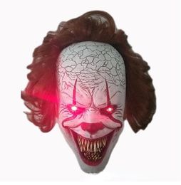 Feestmaskers horror pennywise Stephen King masker cosplay enge rood haar clown moordenaar maskers geleid latex helm Halloween carnaval kostuum prop 230814
