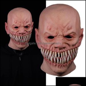 Masques de fête Horreur Stalker Clown Masque Cosplay Creepy Grande Bouche Dents Chompers Latex Halloween Costume Effrayant Propsparty D Homeindustry Dhdmz