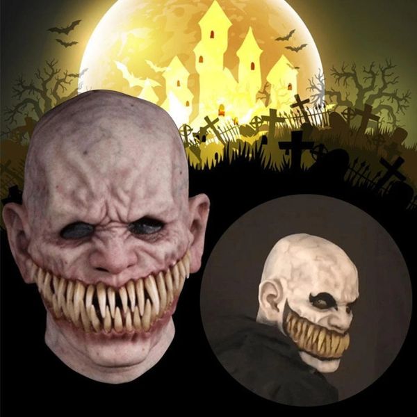 Masques de fête Horreur Stalker Clown Masque Halloween Party Cosplay Creepy Monster Grande Bouche Dents Chompers Masques En Latex Effrayant Costume Props Décor 230820