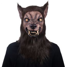 Feestmaskers horror weerwolf masker cosplay Creepy Animal Wolf Head latex maskers Halloween Carnival Masquerade Party Party Costume Props 230820