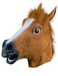 Party Masks Horse Mask Halloween Horse Head Mask Latex Animal Costume Costume Costume Prank Crazy Party Cosplay Prop Headgear Hallo7605670