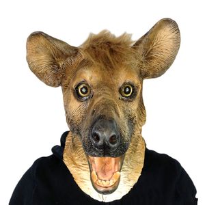 Feestmaskers Hyena Animal Mask Wild Dog Overhead Latex Zoo Fancy Party Masquerade Movie 230327