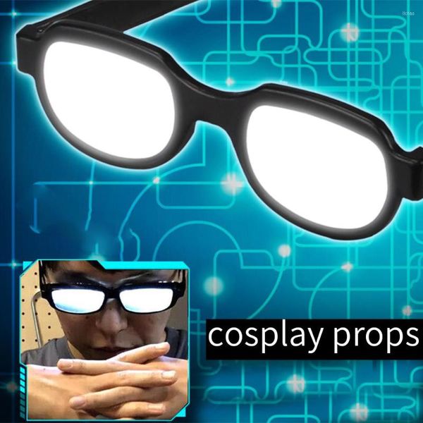 Máscaras de fiesta Japón Anime Eyewear Detective Cosplay Disfraces LED Gafas de luz Carnaval Show en línea Accesorios divertidos