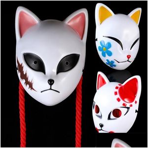 Máscaras de fiesta Máscara de asesino de demonio japonés Cosplay Sabito Makomo Abs Accesorios de disfraces de Halloween 220618 Entrega de la gota Hogar Jardín Festivo Sup Dhguc