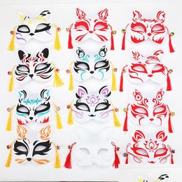 Partij Maskers Japanse Handgeschilderde Stijl Pvc Kat Masker Cosplay Maskerade Festival Bal Kabuki Kitsune Kostuum Jk2009Xb Drop Levering Dhksc