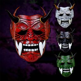 Masques de fête Masque de samouraï japonais Masque complet Effrayant Prajna Costume d'Halloween Assassin Cosplay Props 220915