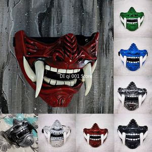 Masques de fête Samouraï japonais Oni Demon Mask Cosplay Horror Prajna Hannya Evil Killer Épaissir Masques en plastique Halloween Party Costume Props 230628